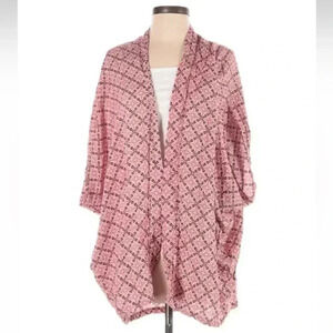 Victorias Secret Cocoon Kimono Pink Tropical Floral Boho Swim Coverup Size XS